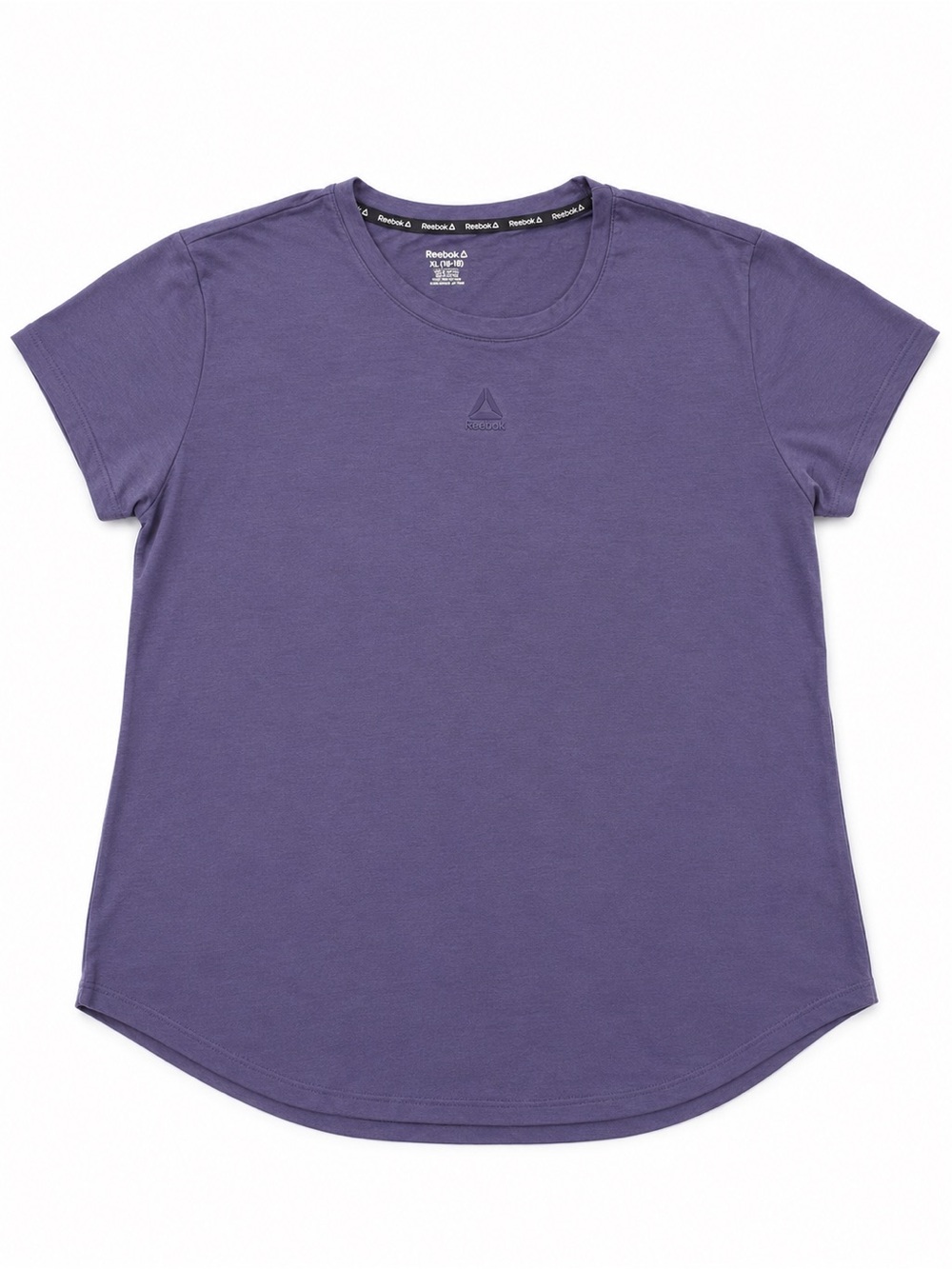 Reebok Women’s XL Purple Athletic Workout Tee Curved Hem